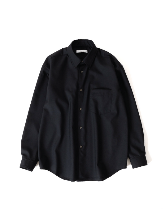 Super130's WORSTED WOOL SHIRTS｜BLACK