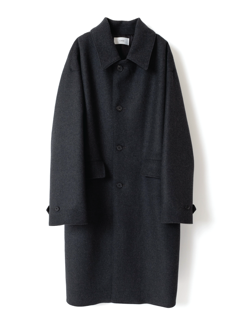 DOUBLE CLOTH Super160’ s WOOL LONG COAT｜TOP GRAY – Cornier