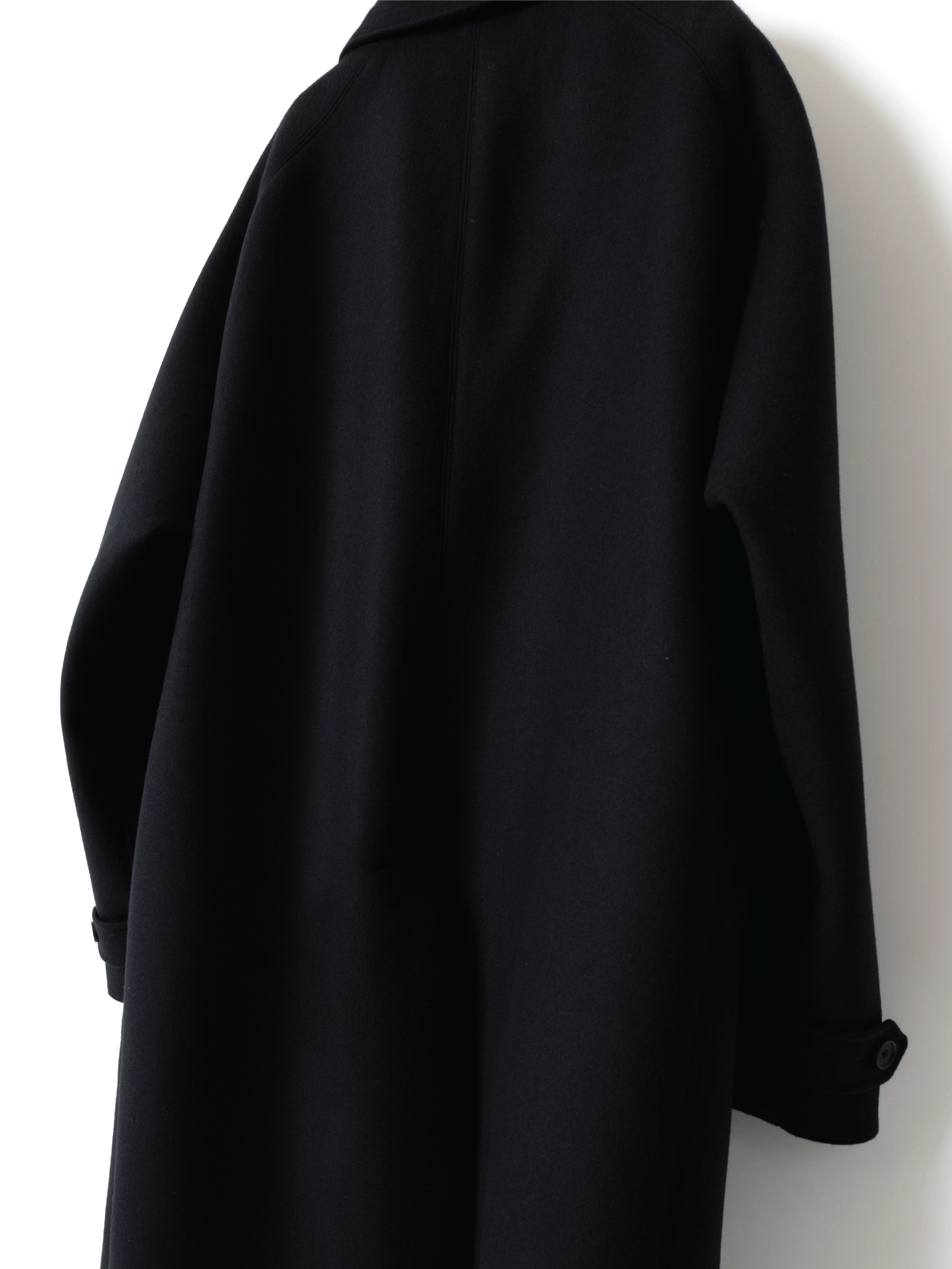 DOUBLE CLOTH Super160' s WOOL LONG COAT｜BLACK – Cornier