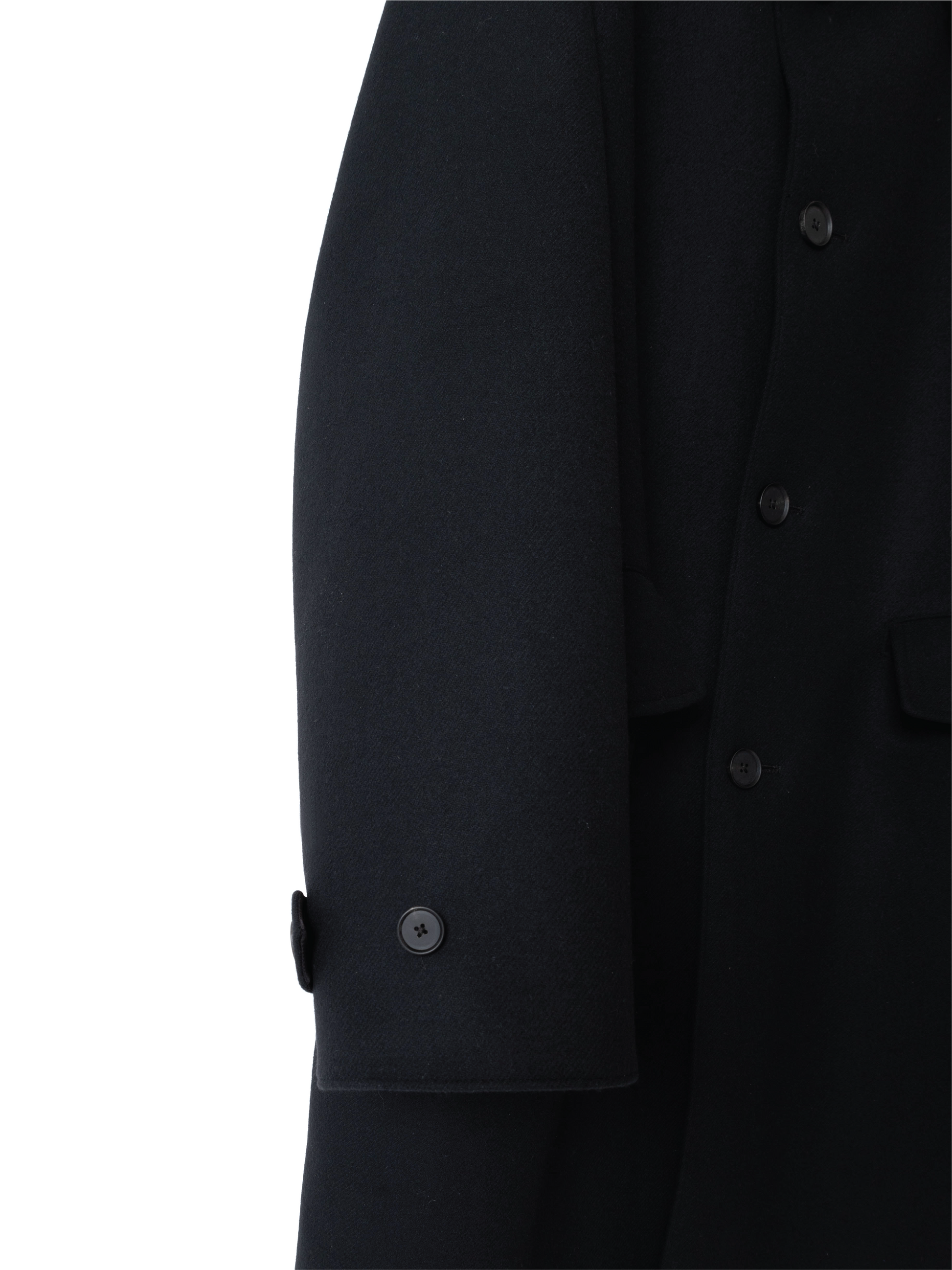 DOUBLE CLOTH Super160' s WOOL LONG COAT｜BLACK – Cornier