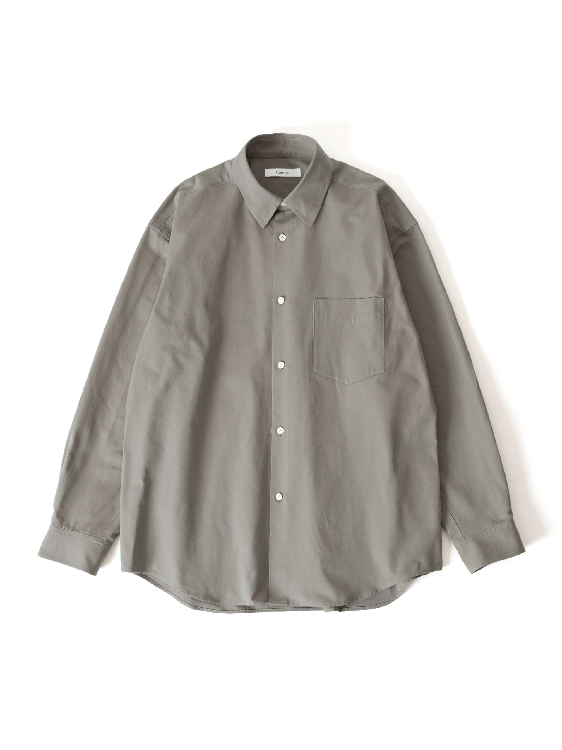 cornier ウールシャツ　コルニエ　シャツ PAPER POPLIN BAND COLLAR SHIRTS – Cornier