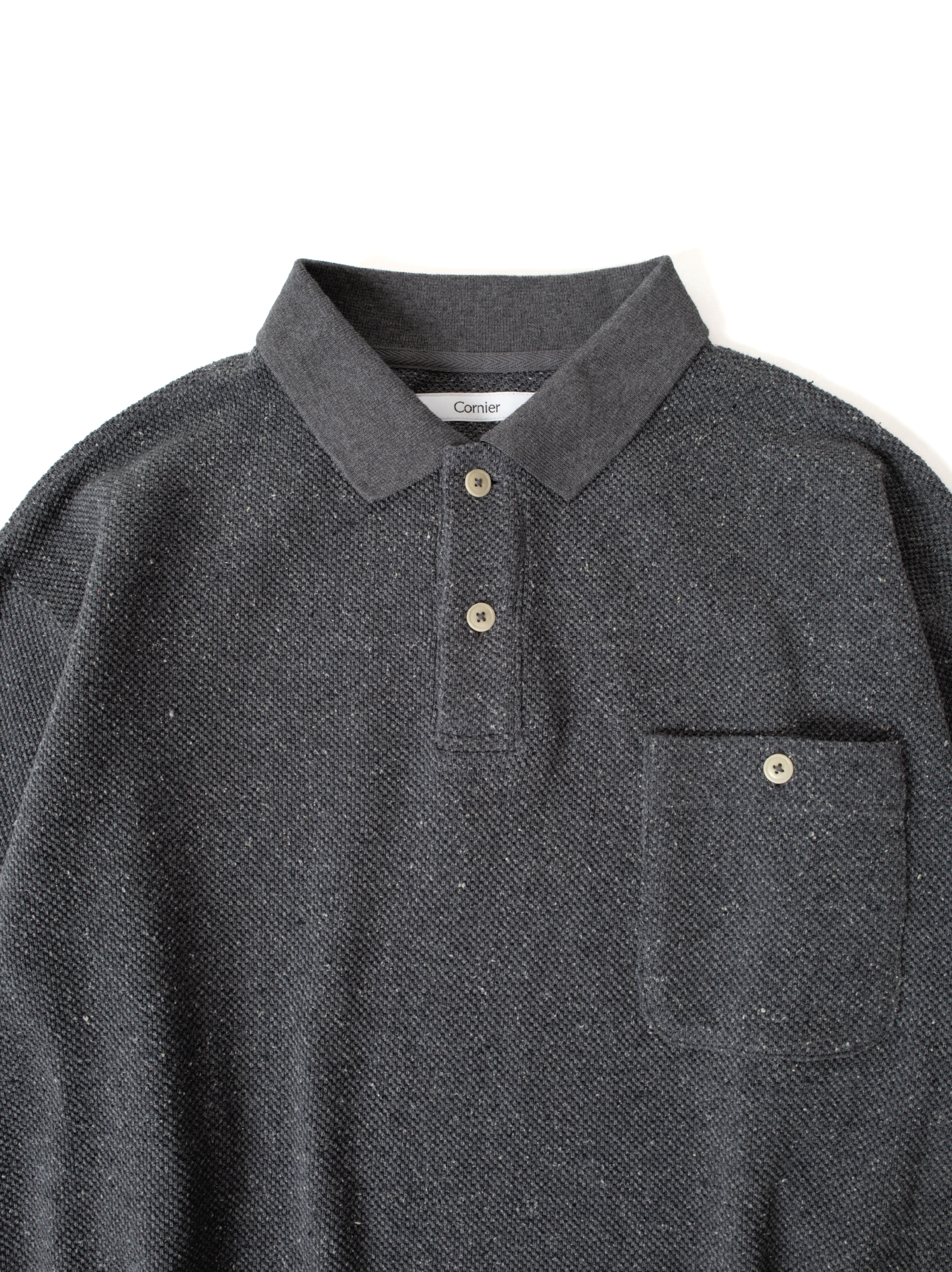 Cornier ポロシャツ コルニエ Sサイズ SILK NEP HEAVY MOSS STITCH POLO SHIRTS|TOP GRAY – Cornier