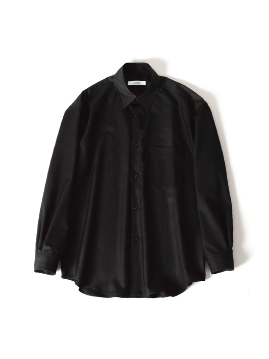 RANDOM DYED Super130's WORSTED WOOL SHIRTS｜UNEVEN BLACK