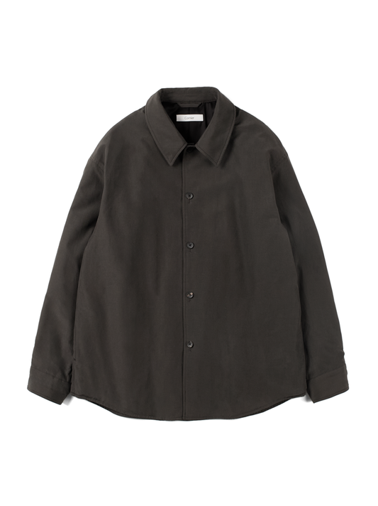 BRAZIL SILK COTTON INSULATED SHIRTS｜DARK BROWN