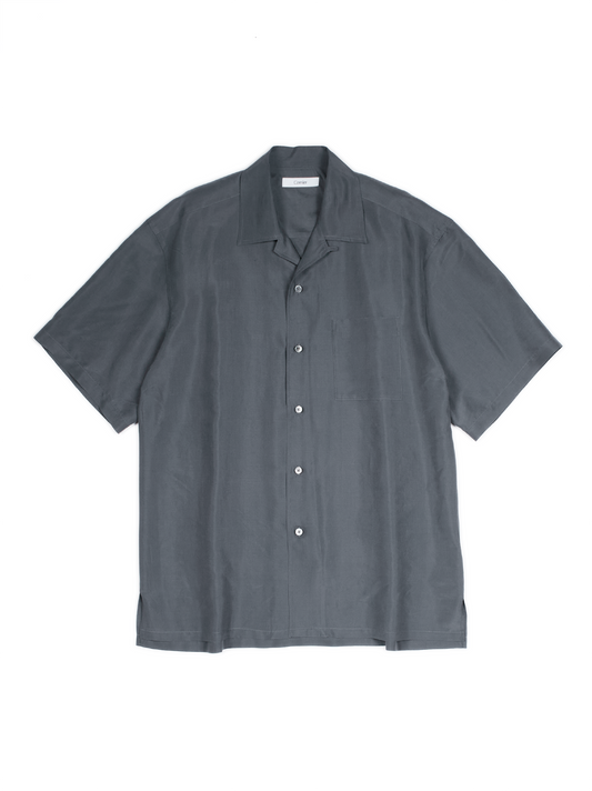 BRAZIL SILK HALF SLEEVE SHIRTS｜SLATE BLUE