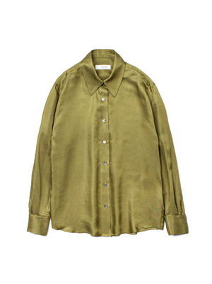 BRAZIL SILK/CUPRA TWILL SHIRTS｜YELLOW KHAKI