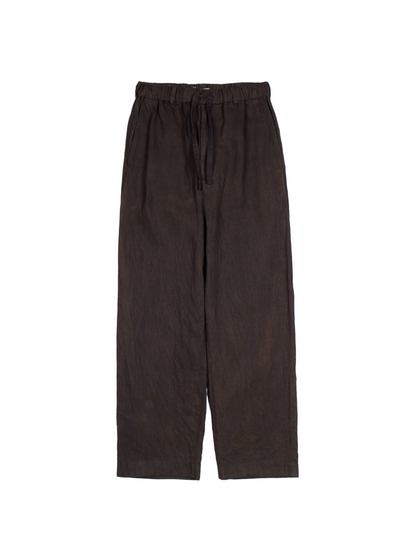 DOROZOME LINEN TWILL EASY PANTS｜MUD BROWN