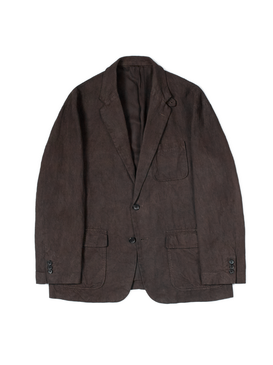 DOROZOME LINEN TWILL JACKET｜MUD BROWN