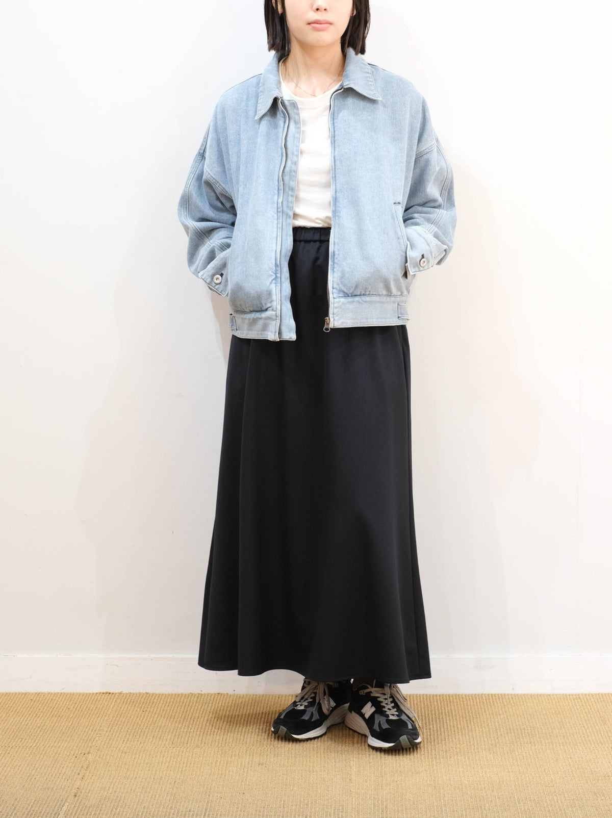 Model 159cm size M color TOP D.NAVY着用