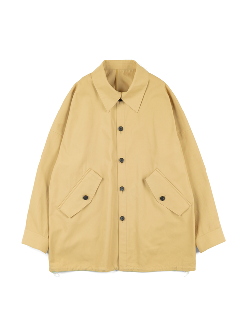 FINX COTTON BOILED GABARDINE OVER SHIRTS for WOMENS ｜LIGHT CAMEL
