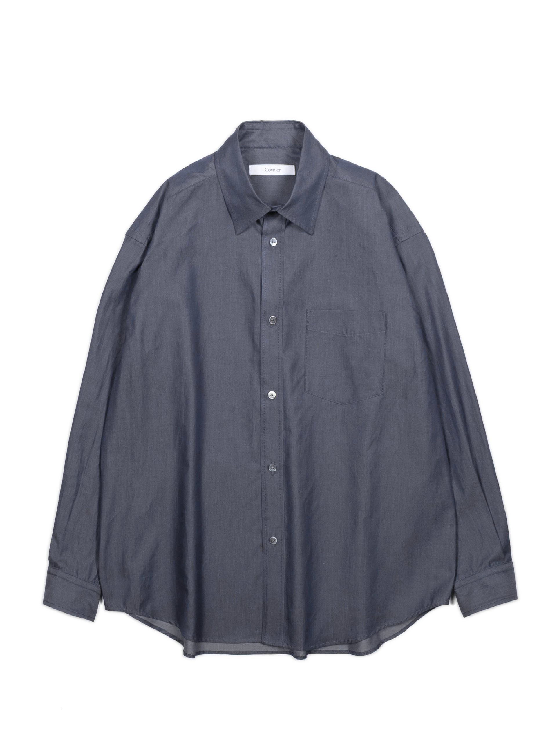 Cornier FINX COTTON REGULAR SHIRTS Sサイズ FINX COTTON CHAMBRAY DENIM SHIRTS｜NAVY – Cornier