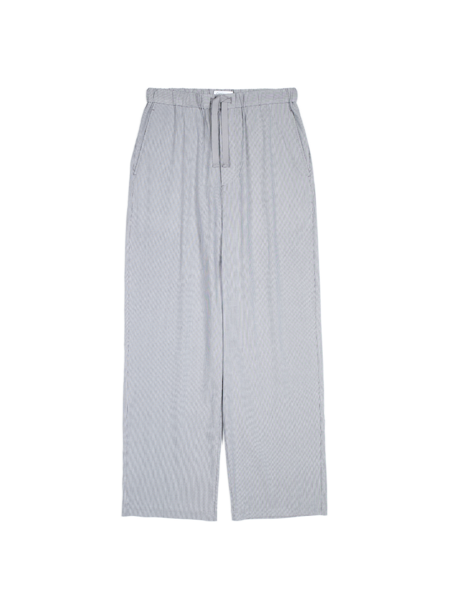 FINX COTTON LIGHT CORD LANE STRIPE EASY PANTS｜GRAY STRIPE