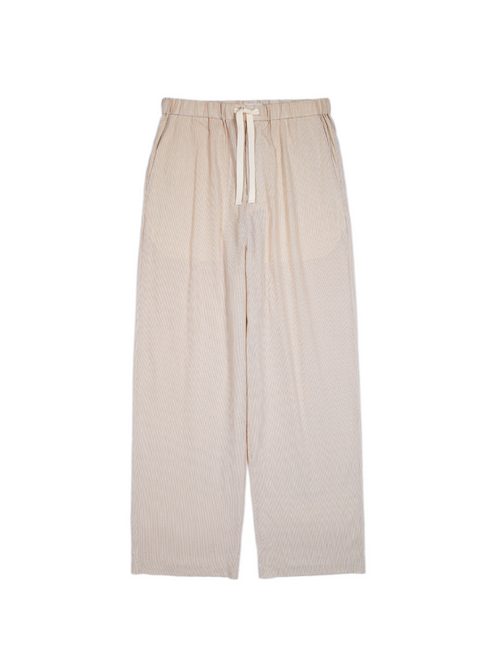 FINX COTTON LIGHT CORD LANE STRIPE EASY PANTS｜YELLOW STRIPE