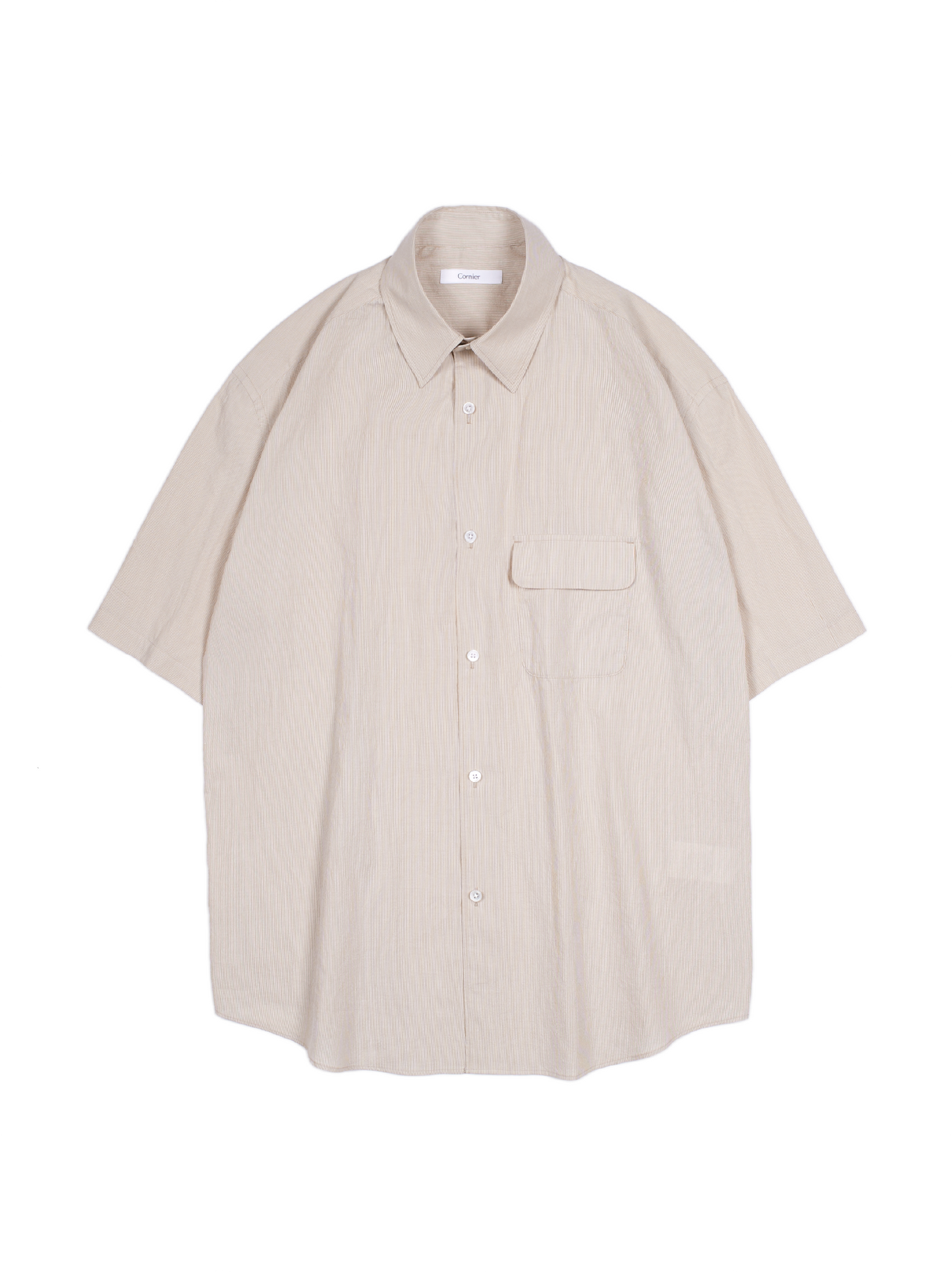 FINX COTTON LIGHT CORD LANE STRIPE HS SHIRTS｜YELLOW STRIPE