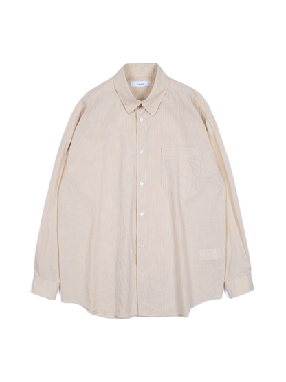 FINX COTTON LIGHT CORD LANE STRIPE SHIRTS｜YELLOW STRIPE