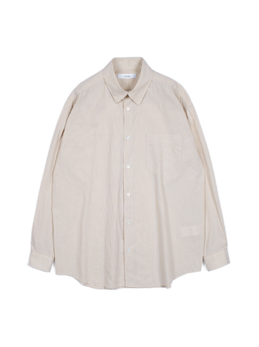 FINX COTTON LIGHT CORD LANE STRIPE SHIRTS｜YELLOW STRIPE
