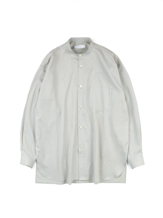 FINX COTTON TWILL BAND COLLAR SHIRTS｜CLOUD GRAY