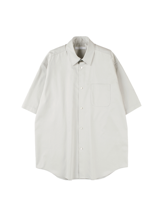 FINX COTTON TWILL HALF SLEEVE SHIRTS｜CLOUD GRAY