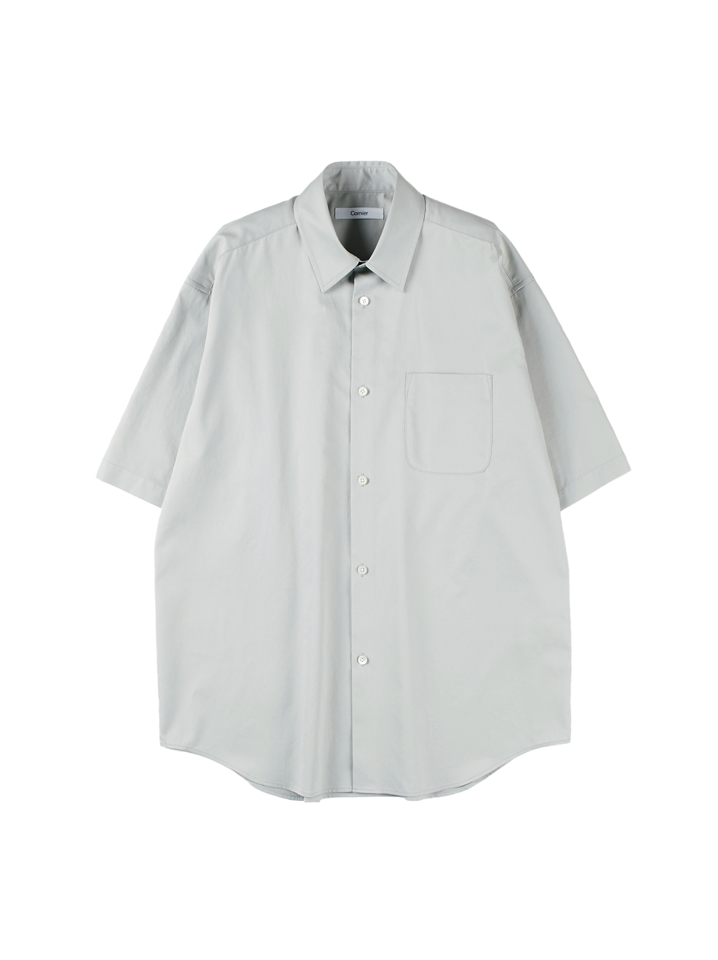 FINX COTTON TWILL HALF SLEEVE SHIRTS｜CLOUD GRAY