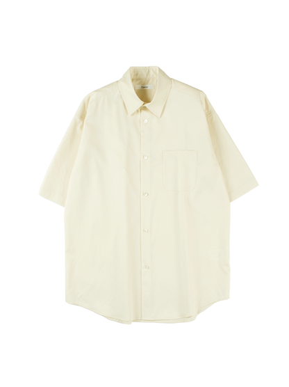FINX COTTON TWILL HALF SLEEVE SHIRTS｜LIGHT YELLOW