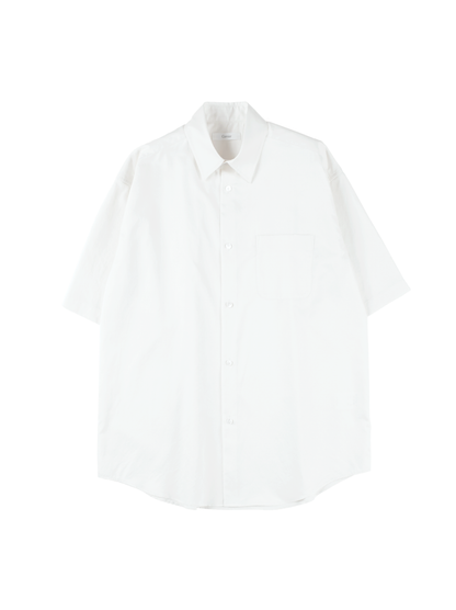 FINX COTTON TWILL HALF SLEEVE SHIRTS｜WHITE