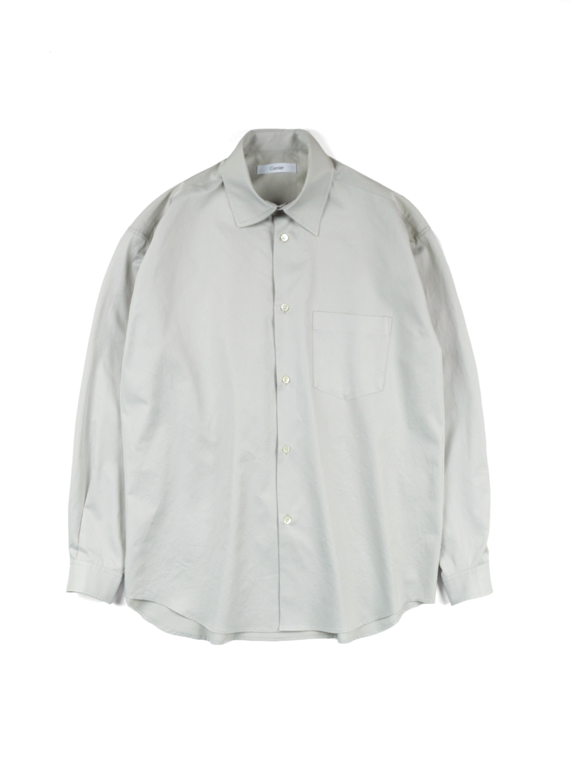 FINX COTTON TWILL REGULAR COLLAR SHIRTS|CLOUD GRAY – Cornier FINX COTTON TWILL REGULAR COLLAR SHIRTS|CLOUD GRAY – Cornier