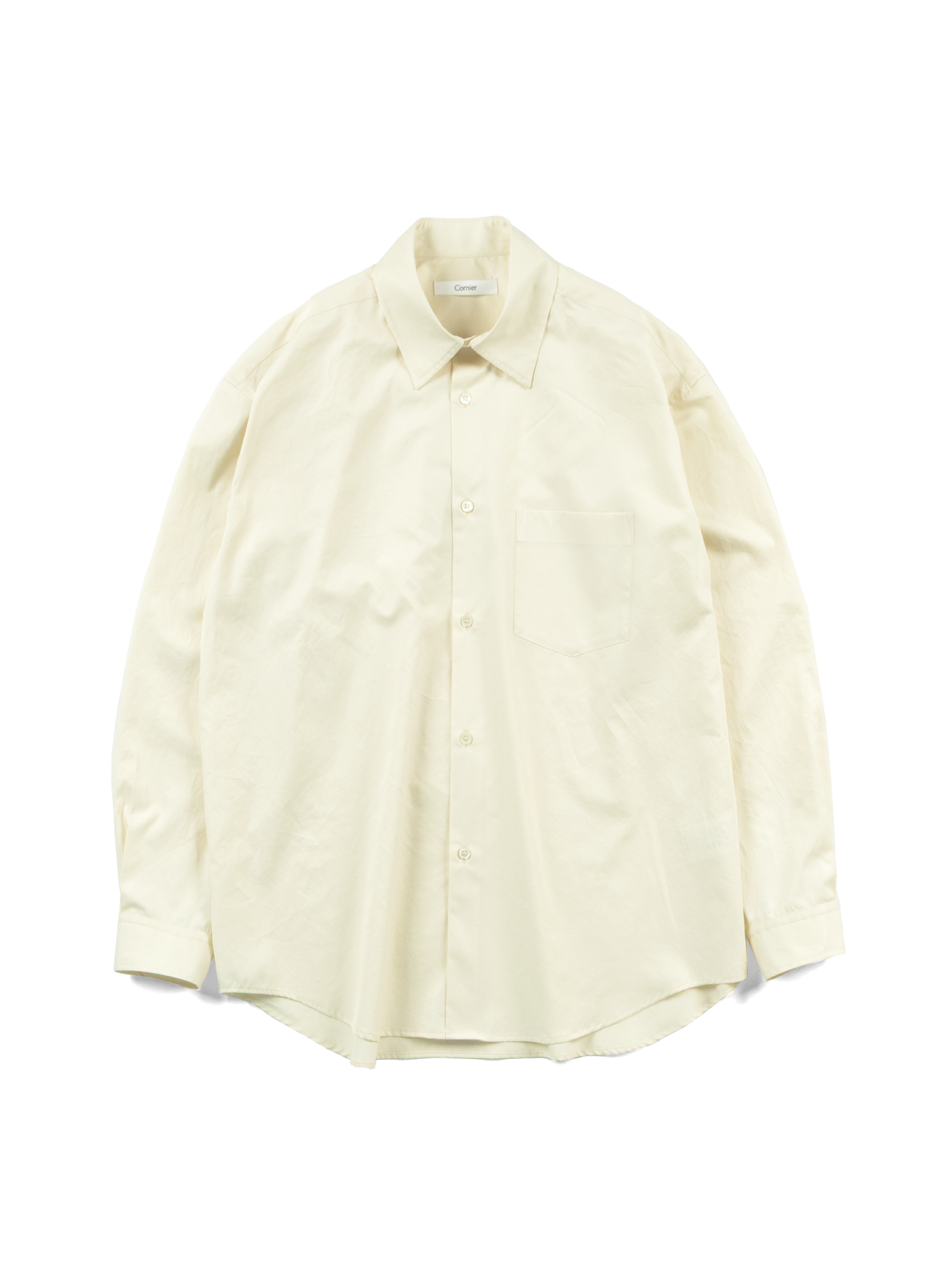 FINX Cotton Twill Regular Collar Shirts|Light Yellow – Cornier FINX Cotton Twill Regular Collar Shirts|Light Yellow – Cornier