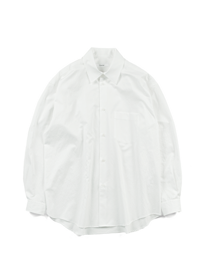 FINX COTTON TWILL REGULAR COLLAR SHIRTS｜WHITE