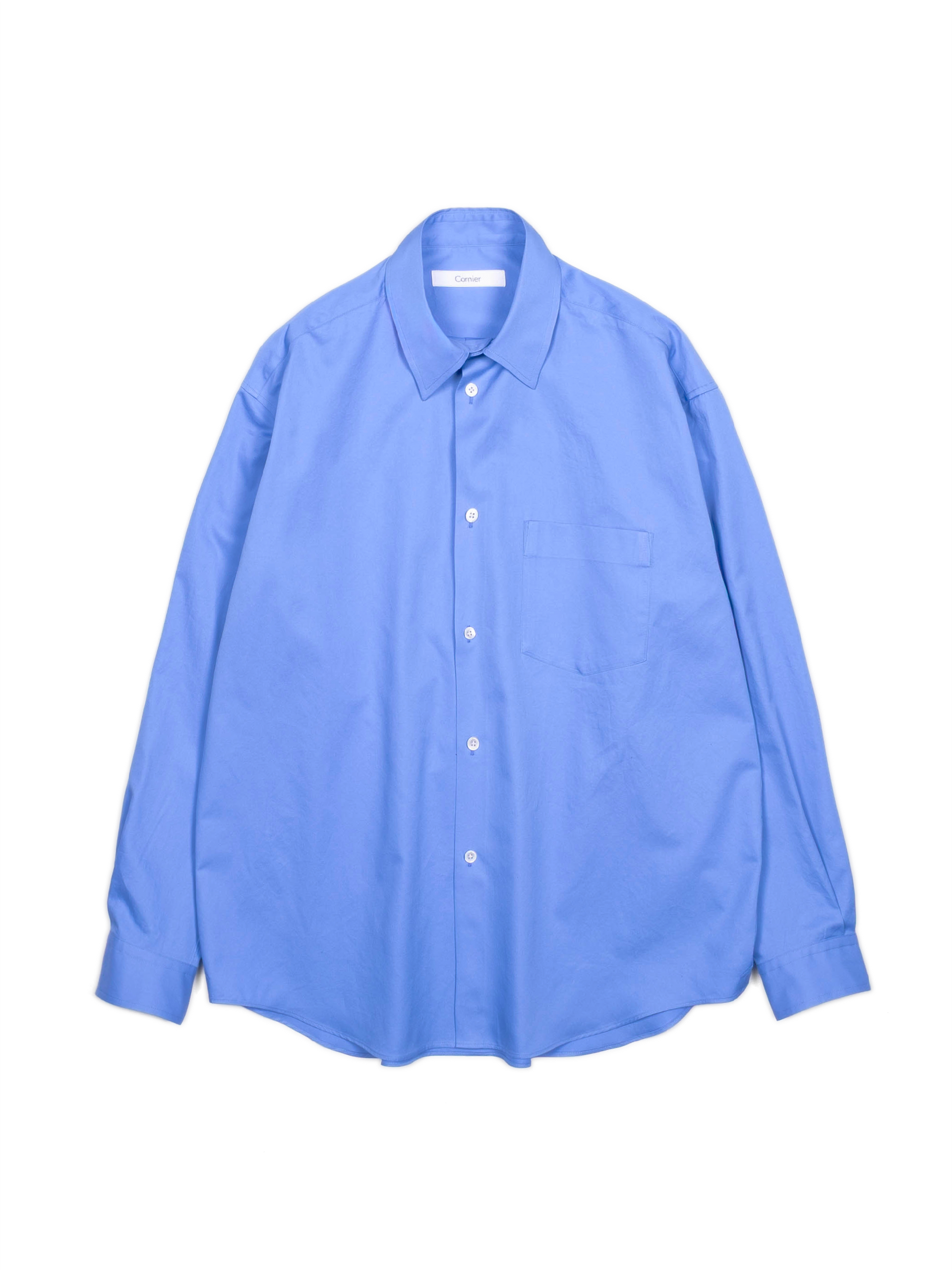 cornier FINX COTTON SHIRTS ｜SAXE BLUE M FINX COTTON TWILL REGULAR SHIRTS｜SAXE BLUE – Cornier