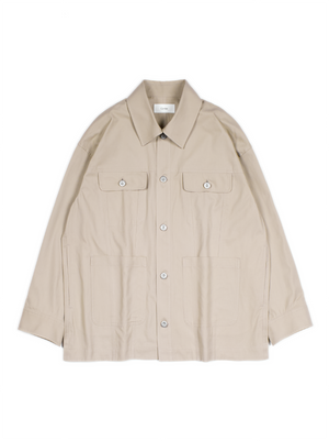 FINX COTTON VOILE LIGHT CHINO CHORE JACKET for WOMEN｜ASH BEIGE