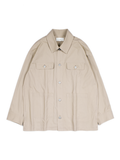 FINX COTTON VOILE LIGHT CHINO CHORE JACKET for WOMEN｜ASH BEIGE