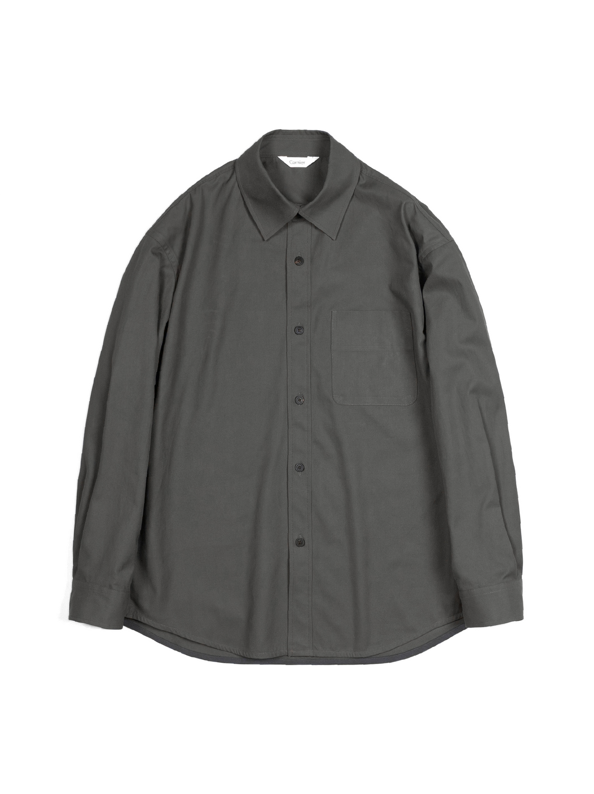 FINX COTTON VOILE LIGHT CHINO OVER SHIRTS｜GRAY