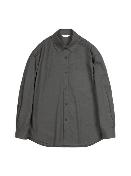 FINX COTTON VOILE LIGHT CHINO OVER SHIRTS｜GRAY