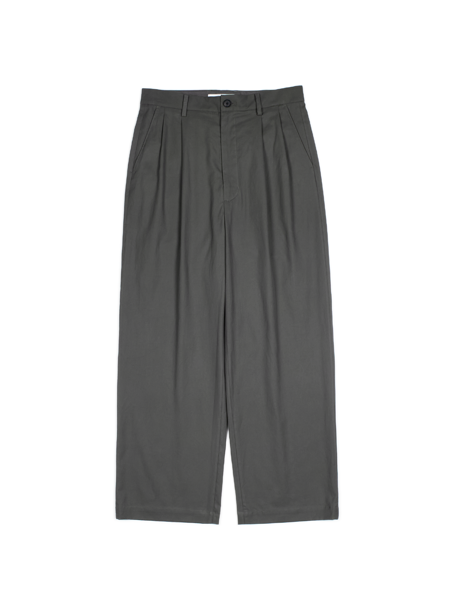 FINX COTTON VOILE LIGHT CHINO WIDE PANTS｜GRAY