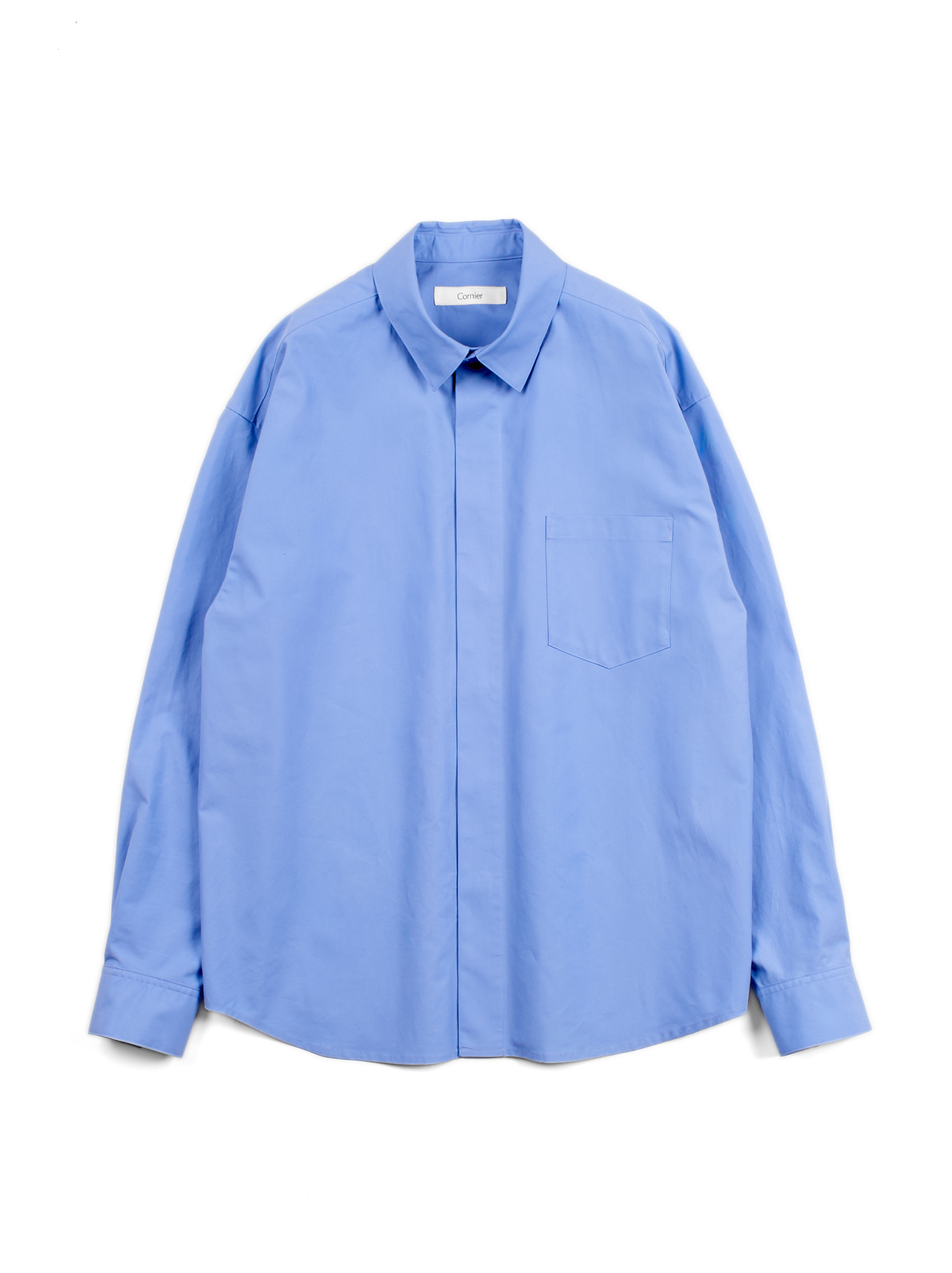 FINX COTTON WEATHER OVER SHIRTS|BLUE – Cornier FINX COTTON WEATHER OVER SHIRTS|BLUE – Cornier