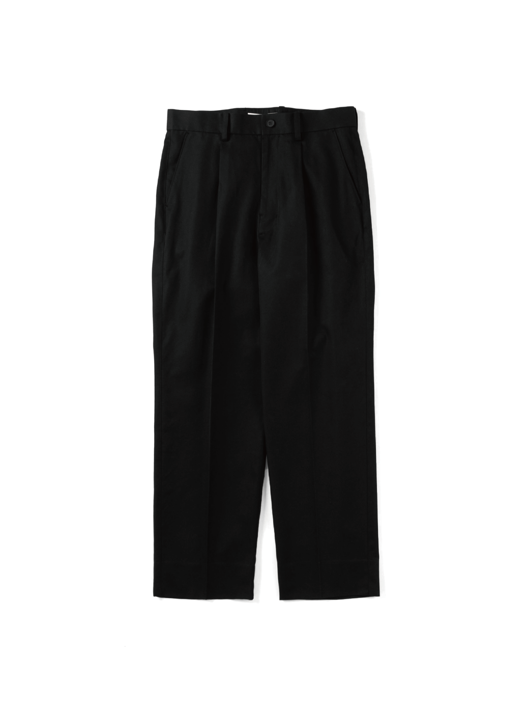 FINX COTTON GABARDINE SLACKS｜BLACK