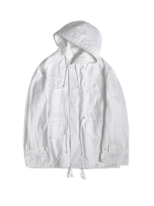 FINX/ZIMBABWE COTTON LIGHT CHINO HOODED BLOUSON｜ECRU