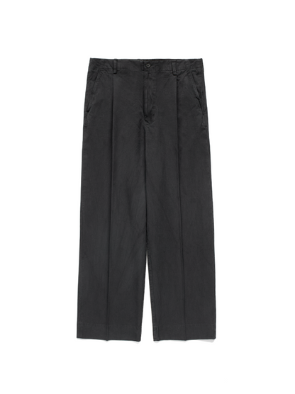 GARMENT DYED FINX COTTON DUCK SLACKS｜FADED BLACK