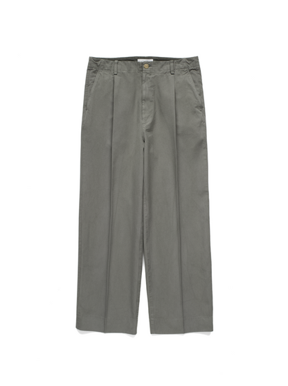 GARMENT DYED FINX COTTON DUCK SLACKS｜STEEL