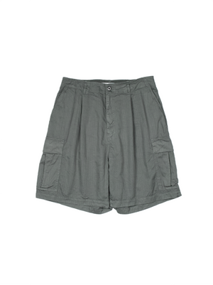 GARMENT DYED FINX COTTON HBT CARGO SHORTS｜FOG KHAKI