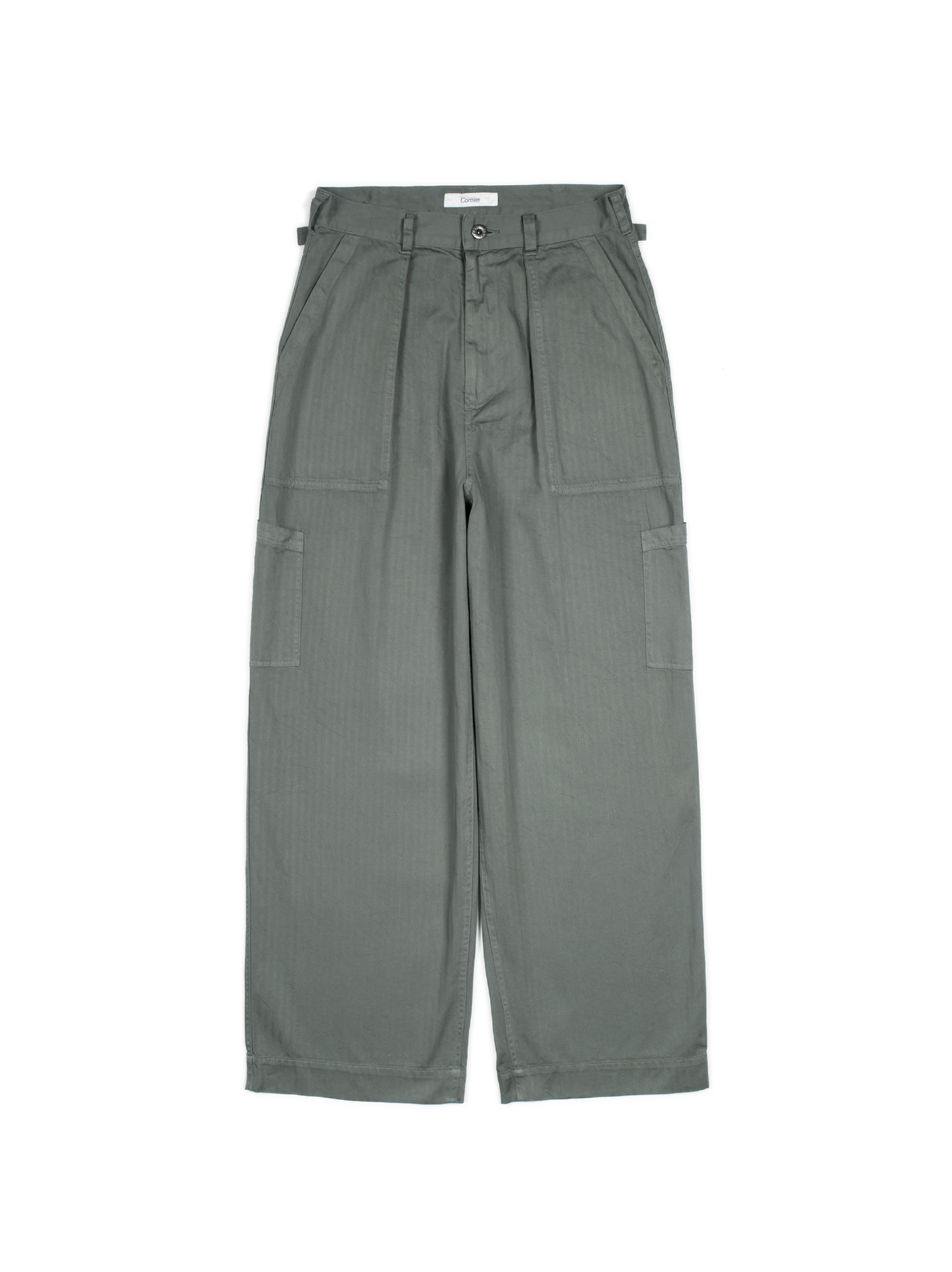 GARMENT DYED FINX COTTON HBT MECHANIC PANTS｜FOG KHAKI