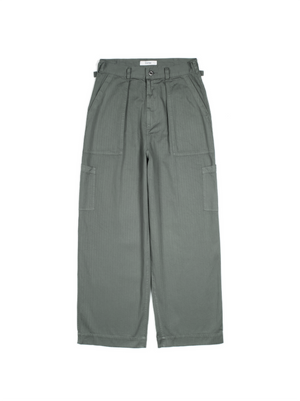 GARMENT DYED FINX COTTON HBT MECHANIC PANTS｜FOG KHAKI