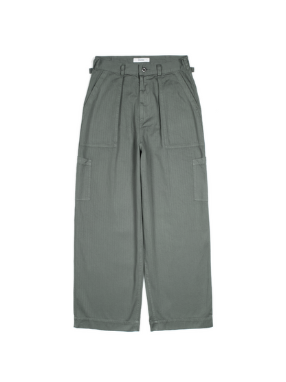 GARMENT DYED FINX COTTON HBT MECHANIC PANTS｜FOG KHAKI