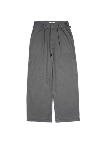 GARMENT DYED FINX COTTON HBT MECHANIC PANTS｜GREIGE