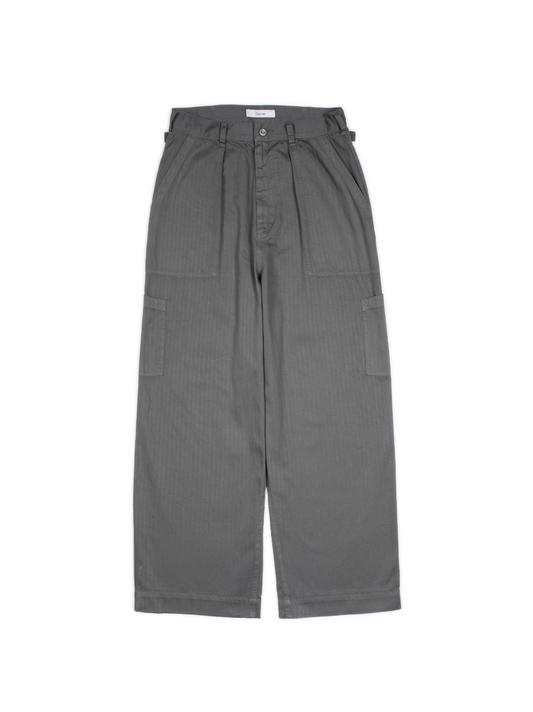 GARMENT DYED FINX COTTON HBT MECHANIC PANTS｜GREIGE