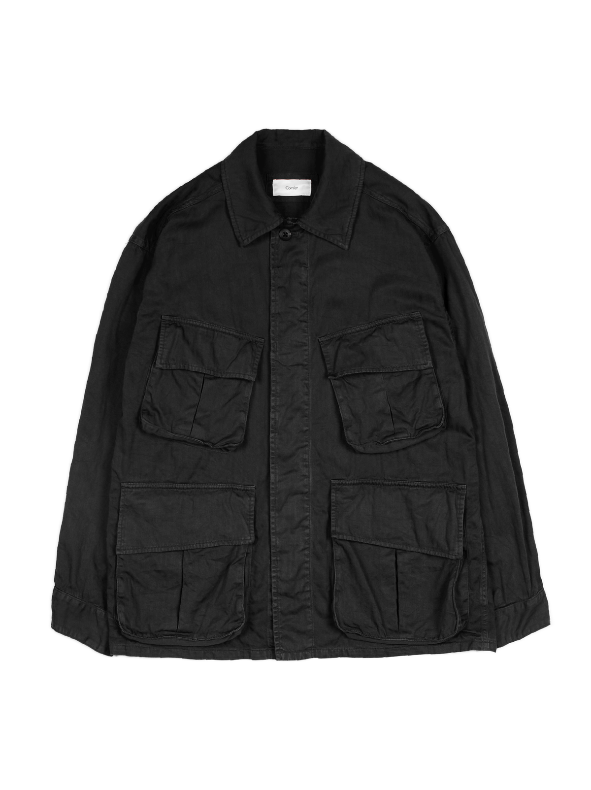 GARMENT DYED FINX COTTON HBT FATIGUE JKT｜BLACK