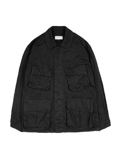 GARMENT DYED FINX COTTON HBT FATIGUE JKT｜BLACK
