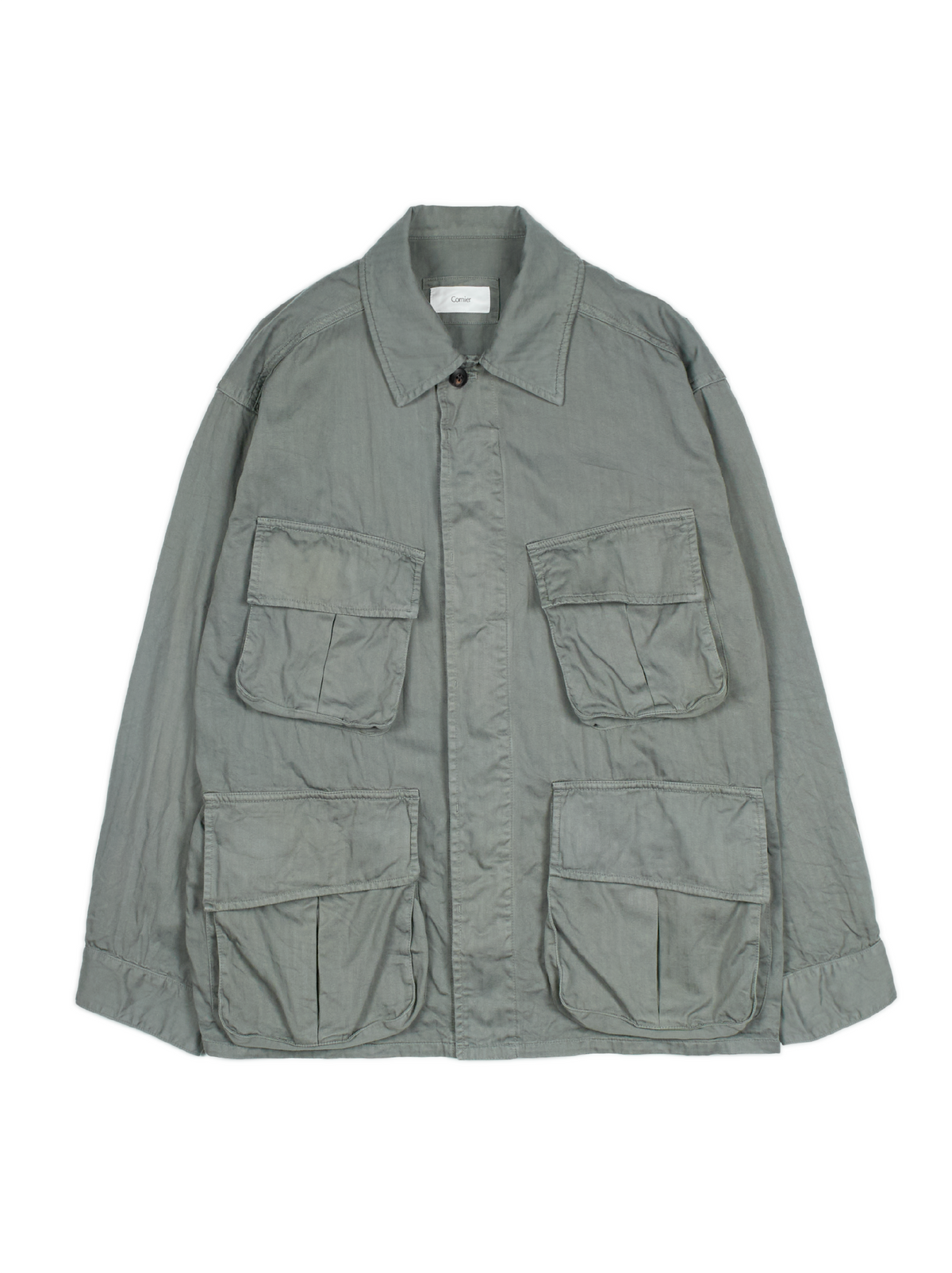 GARMENT DYED FINX COTTON JUNGLE FATIGUE JKT|FOG KHAKI – Cornier GARMENT DYED FINX COTTON JUNGLE FATIGUE JKT|FOG KHAKI – Cornier