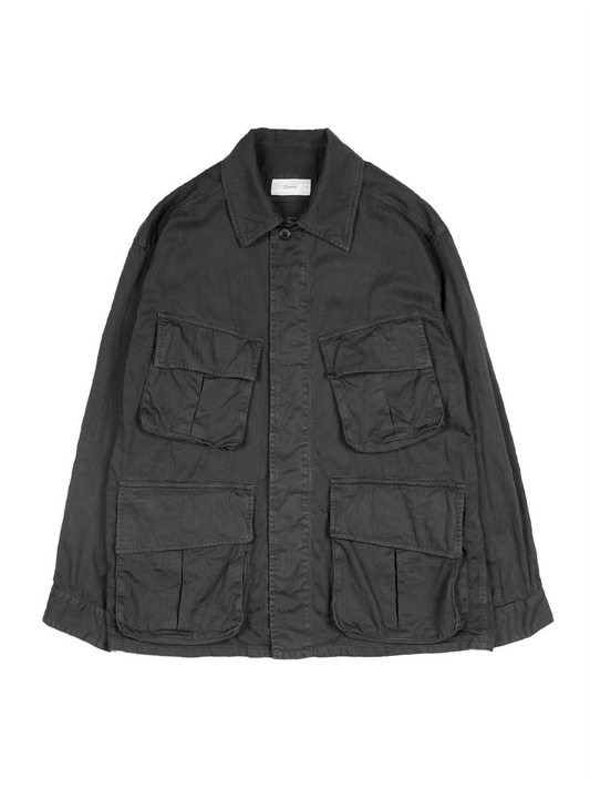 GARMENT DYED FINX COTTON JUNGLE FATIGUE JKT｜INK BLACK
