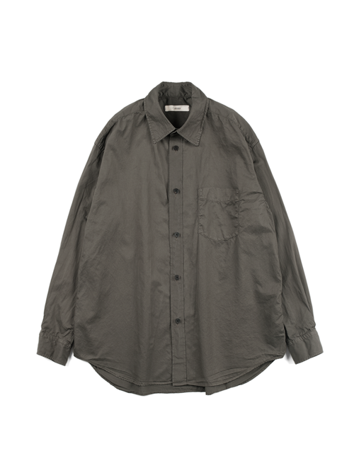 GARMENT DYED FINX COTTON TWILL BIG SHIRTS｜SMOKY BROWN